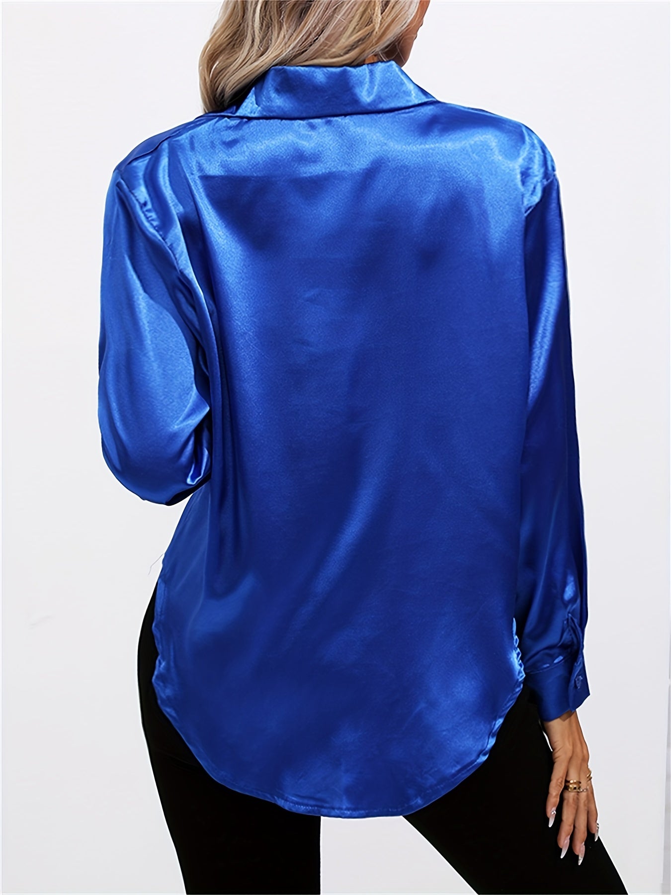 2+1 FREE: GleamS™ - Luxury Shiny Satin Blouse with Long Sleeves