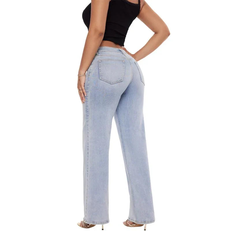 Stretchy Wide-Legged Jeans