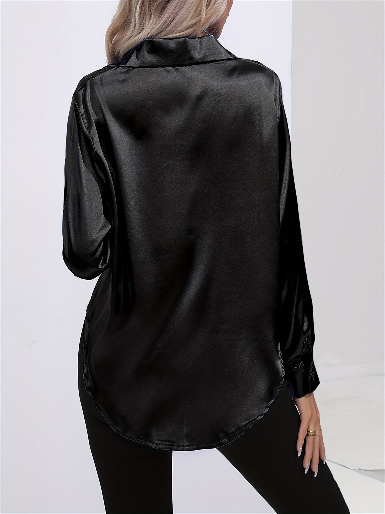 2+1 FREE: GleamS™ - Luxury Shiny Satin Blouse with Long Sleeves