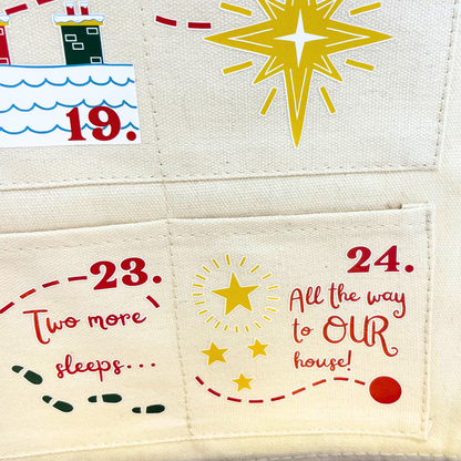 Personalised Fabric Christmas Advent Calendar - Santa Tracker