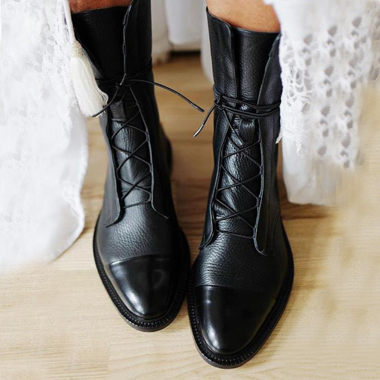 Scarlett™ - Elegant Leather Ankle Boots