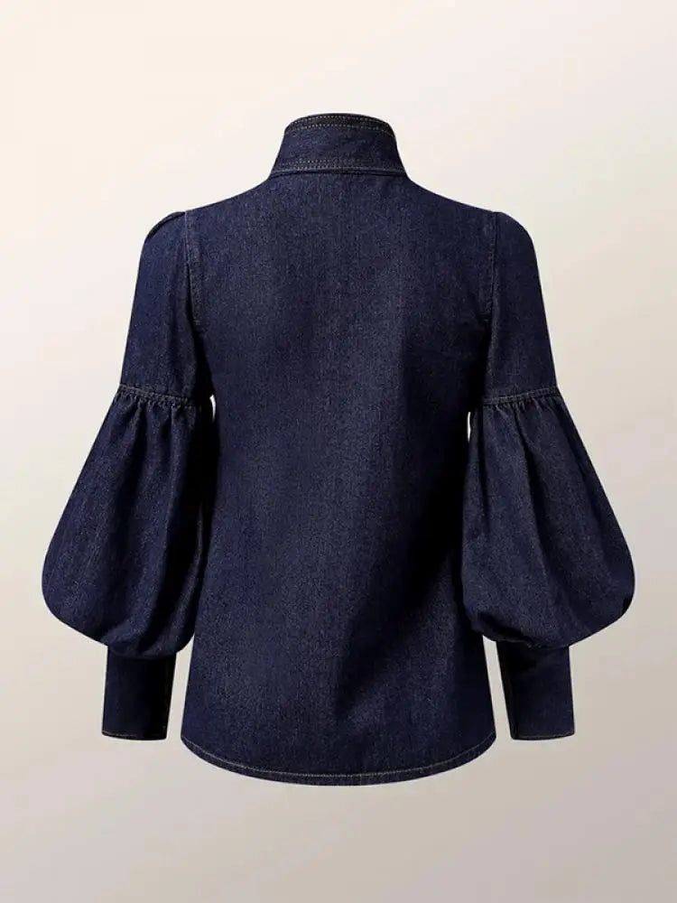 Riviera Denim Bow Blouse