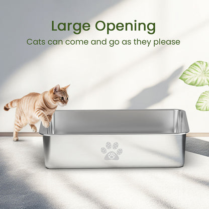 SteelTidy™ Stainless Steel Cat Litter Box