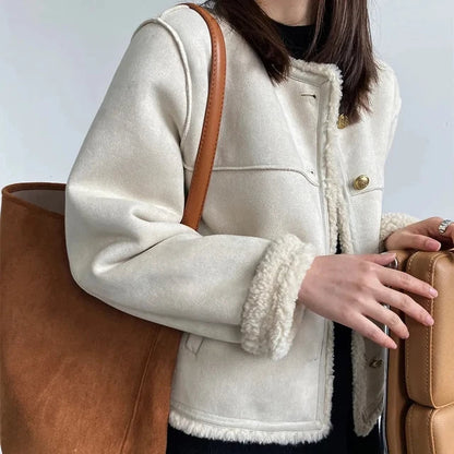 Serena Buttoned Shearling Jacket