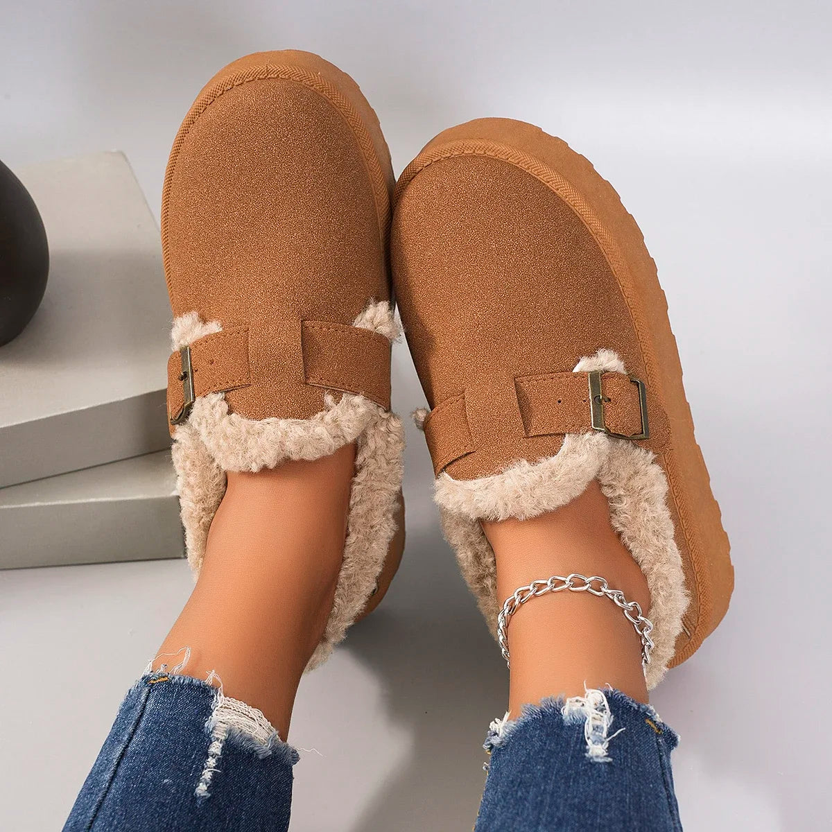 Vivienne Ashford Plush Slip-Ons