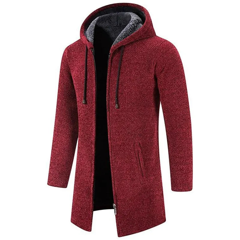 Josep - Mid-length men's jacket with hood and padded fleece