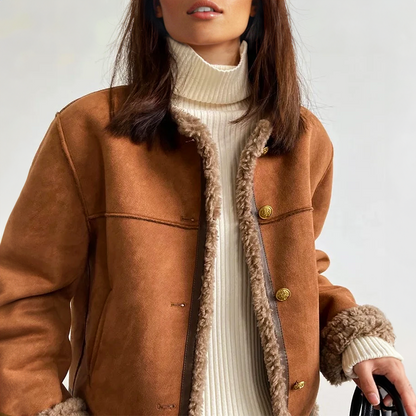 Serena Buttoned Shearling Jacket