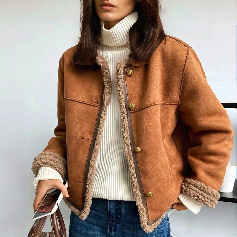 Serena Buttoned Shearling Jacket